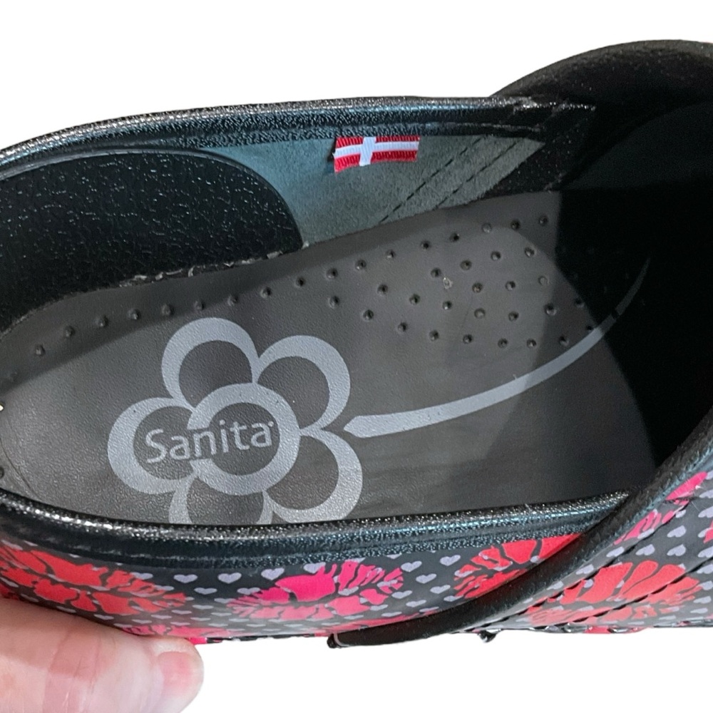 Sanita Lipstick Kiss Heart Leather Professional Clogs Women’s 40 - Picture 10 of 12